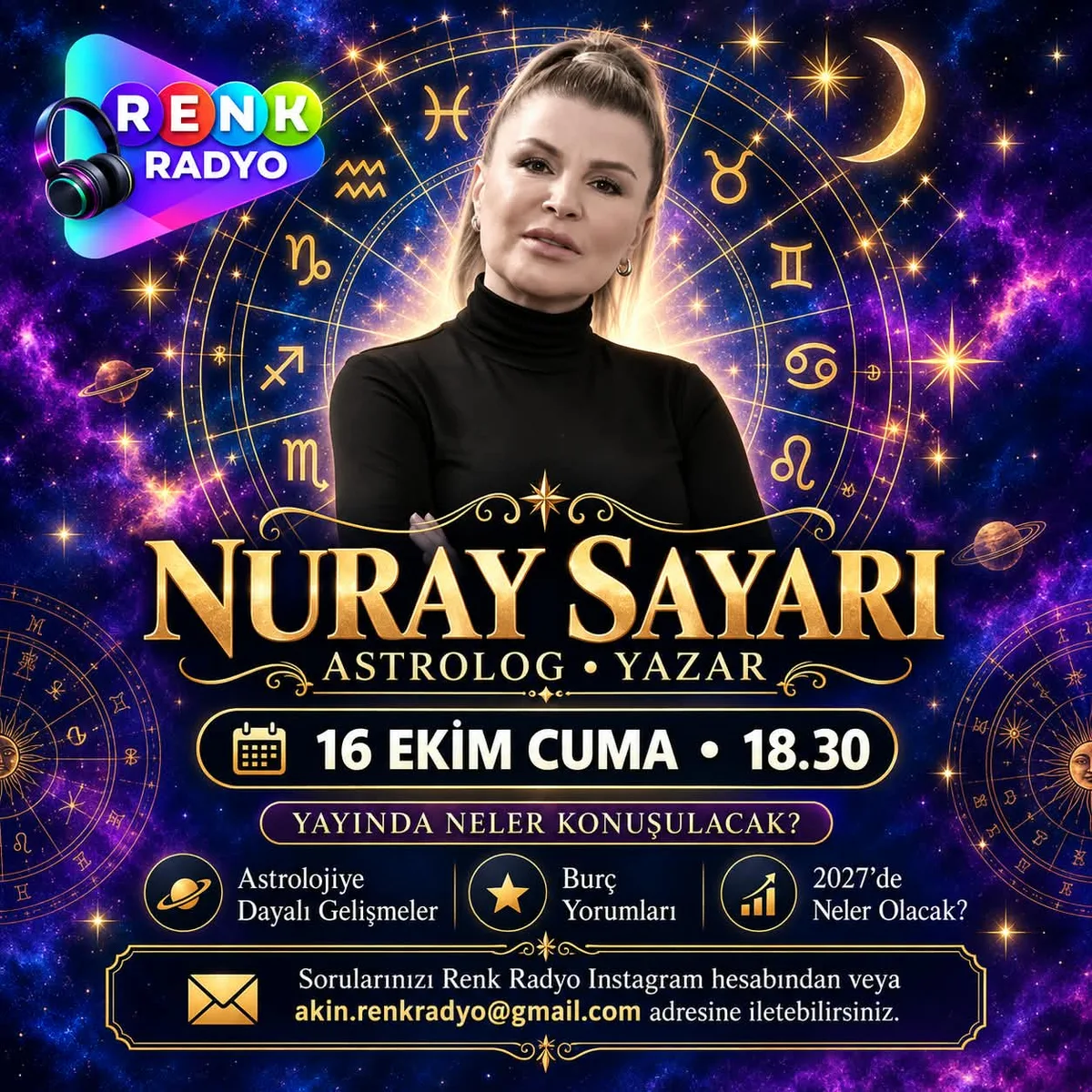 Astroloji Uzmani Nuray Sayari  RadyodaBiriVar Programında Akin ergez Sorularini Yanıtladı