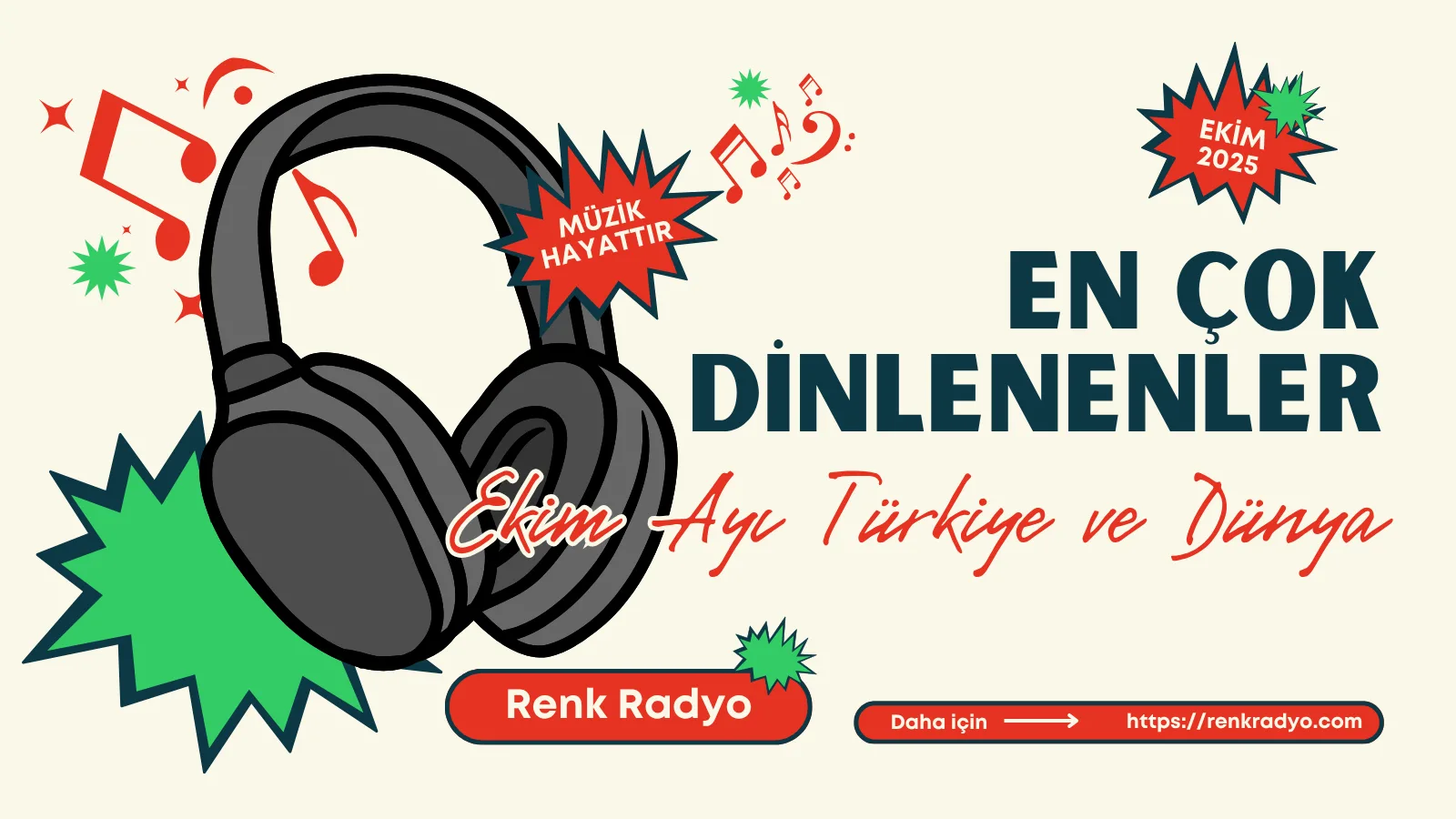 Ekim 2025 Dünya ve Türkiye Top 10 Müzik Listesi | Renk Radyo Özel